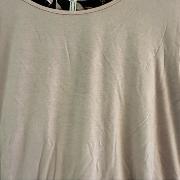 Soma NWT Cool Nights Pajamas Pink Long Sleeve Top with Black Champagne Pants XL - Picture 3 of 7